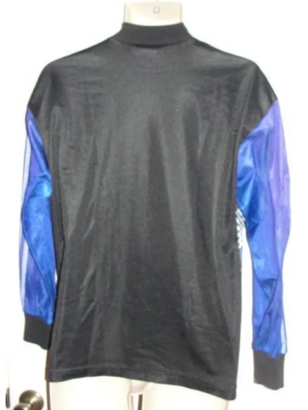 Adidas Long Sleeve Athletic Soccer Goalie Jersey Top Men's Blue Black 90’s Y2K